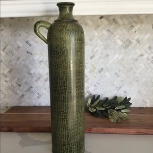 Decorative Green Rustic Metal Vase